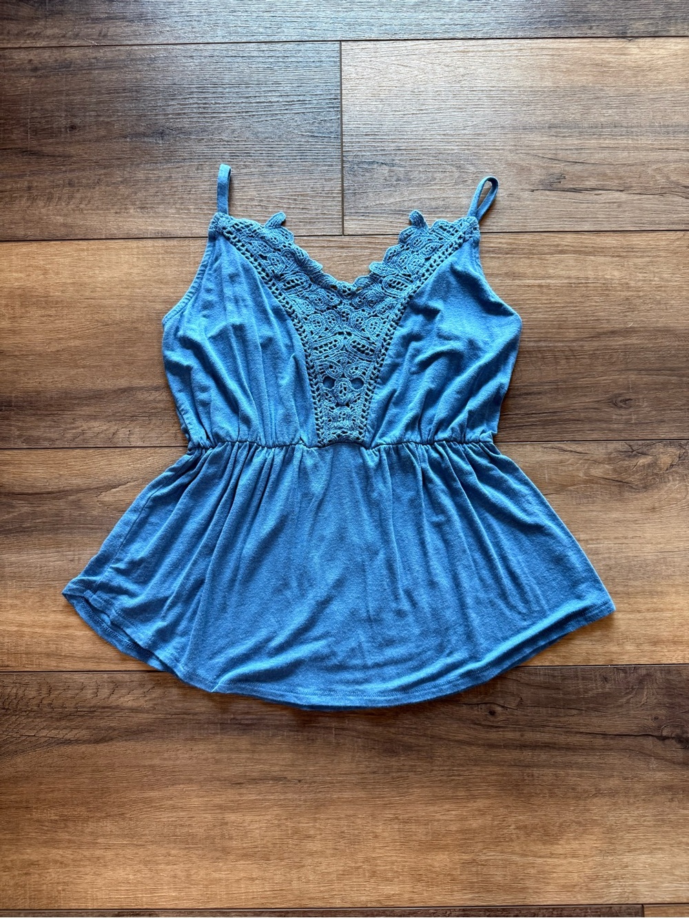 Maurices Blue Crochet-Front Spaghetti Strap Camisole